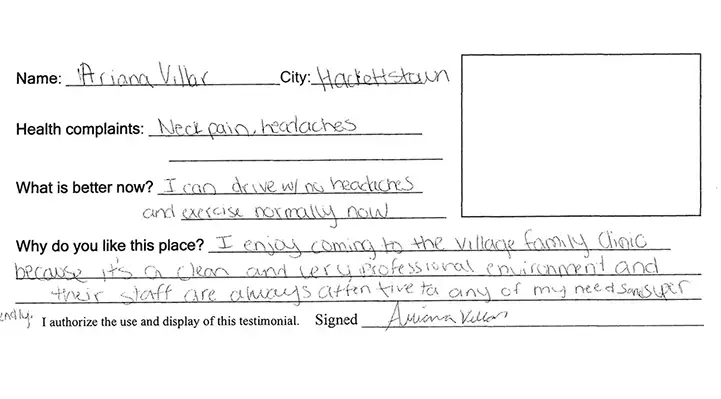 Village Family Clinic - Testimonial